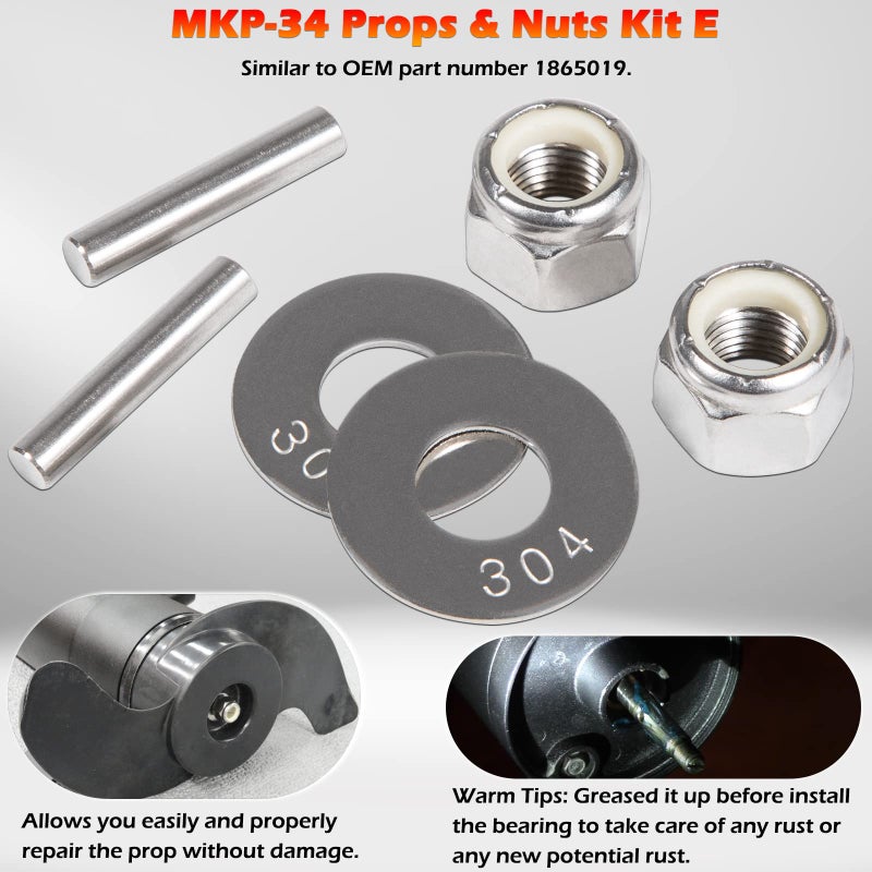 Bonbo MKP-34 Prop & Nut Kit E Perfectly Fits for Minn Kota Trolling Motor MKP-33 MKP-38 Propellers, Including Prop Nuts & Washers 1865019 - Image 3